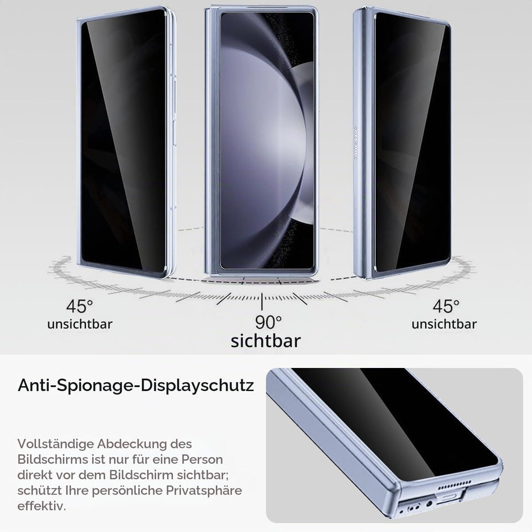 Miimall Kompatibel mit Samsung Galaxy Z Fold 5 Hülle mit Displayschutz Anti-Peeping+Magnetischer Sch