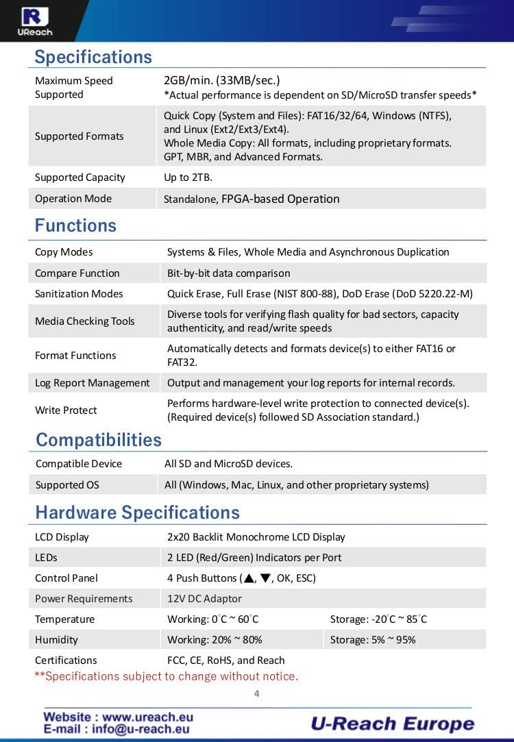 UReach SD916G 16 Ports SD Kopierer SD/MicroSD Karten Duplikator SD & Micro SD Karten duplizieren Log