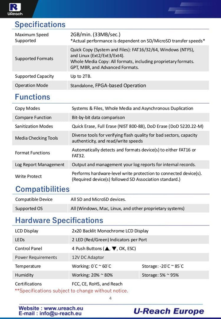 UReach SD916G 16 Ports SD Kopierer SD/MicroSD Karten Duplikator SD & Micro SD Karten duplizieren Log