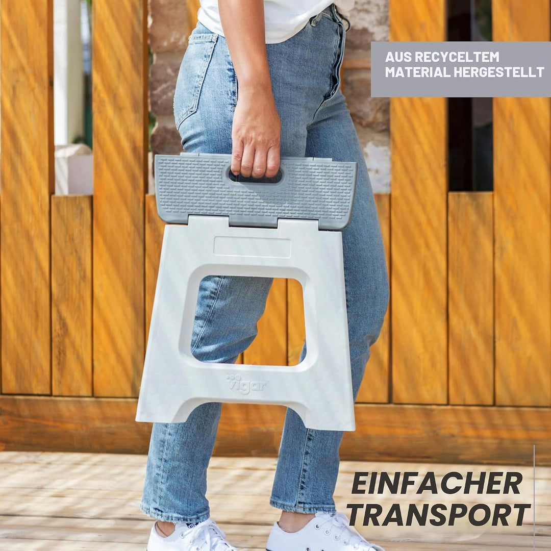 VIGAR - Zusammenklappbarer Hocker - Modell Compact Zeroline - 32 cm Höhe - 80% recycelter Kunststoff