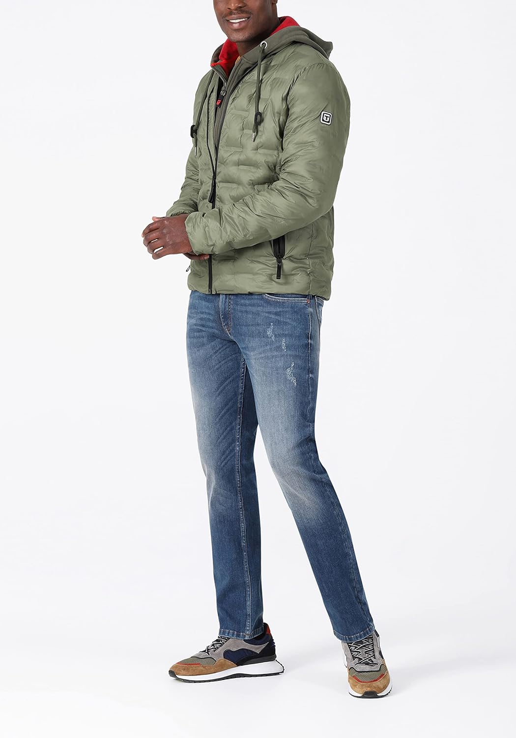 Timezone Herren Bonded Jacket 4 S grey olive, S grey olive