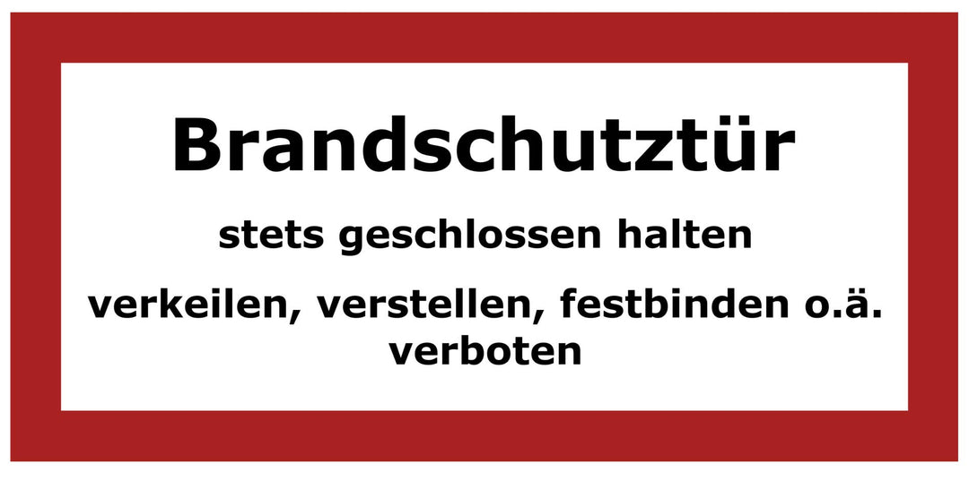 10 grosse Aufkleber Brandschutztür für Feuerschutzabschluss, 30 x 14 cm Schild, Hinweis, Hinweisaufk