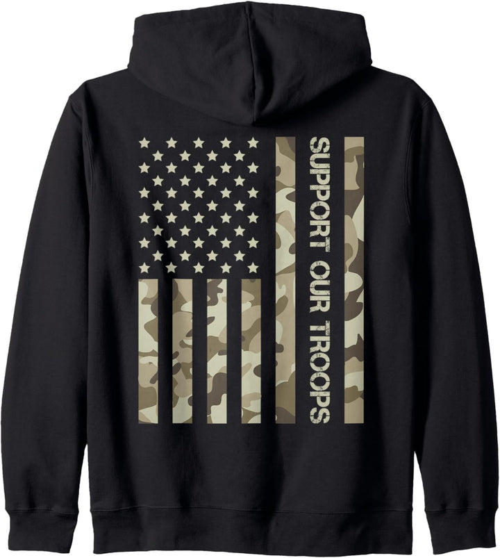 Unterstützen Sie unsere Truppen Amerikanische Flagge USA Flag Kapuzenjacke