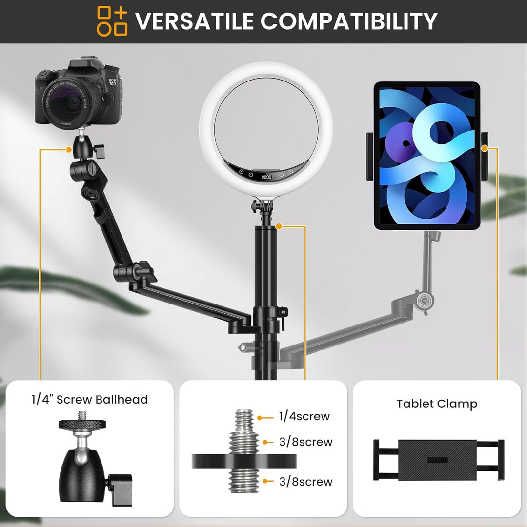 TARION Tischstativ Kamera Tischhalterung Klemmstativ: Kamera Overhead Stativ Tisch Halterung Flexibe