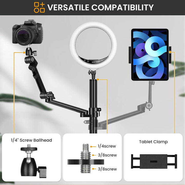 TARION Tischstativ Kamera Tischhalterung Klemmstativ: Kamera Overhead Stativ Tisch Halterung Flexibe