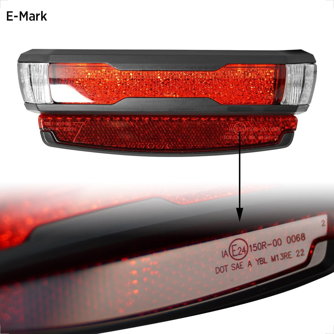 evermotor 6-58V LED Rücklicht Motorrad, StVZO Zugelassen Fahrrad Bremslicht mit Reflektor für Hinten