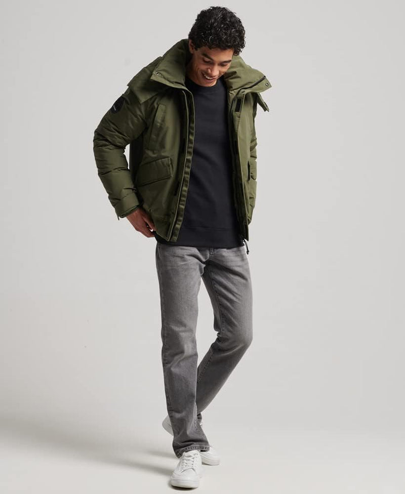 Superdry Herren Expedition Everest Bomber-Steppjacke Verwaschenes Kaki XL