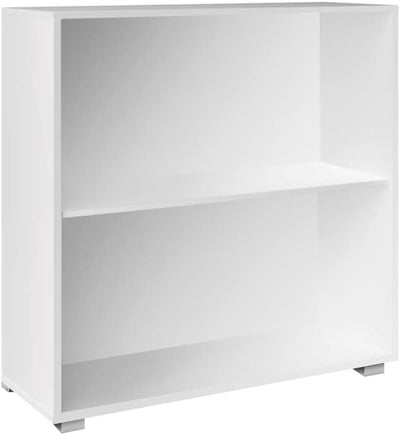 Casaria® Bücherregal 77x60x28cm Weiss Holz 2 Fächer Boden Höhenverstellbar 150kg Belastbarkeit Kipps