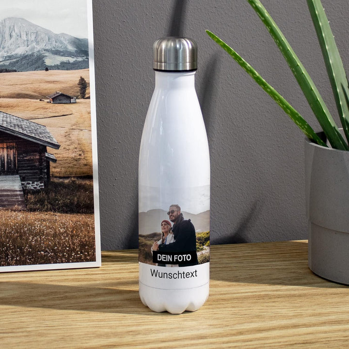 Personalisierte Trinkflasche - Thermo-Trinkflasche mit eigenem Foto selbst gestalten - Thermosflasch