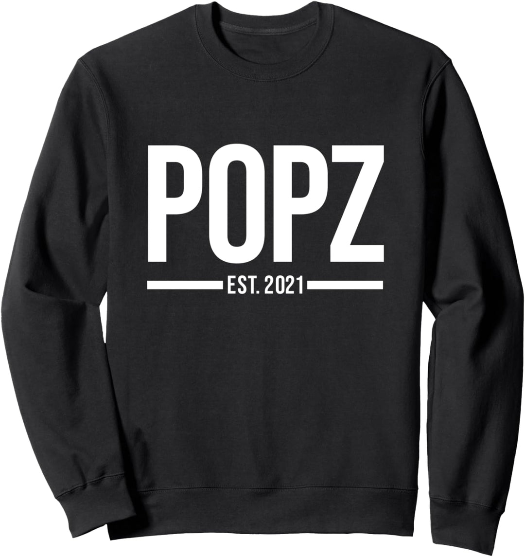 Popz Est. 2021 First-Time Grandpa New Baby Family Sweatshirt