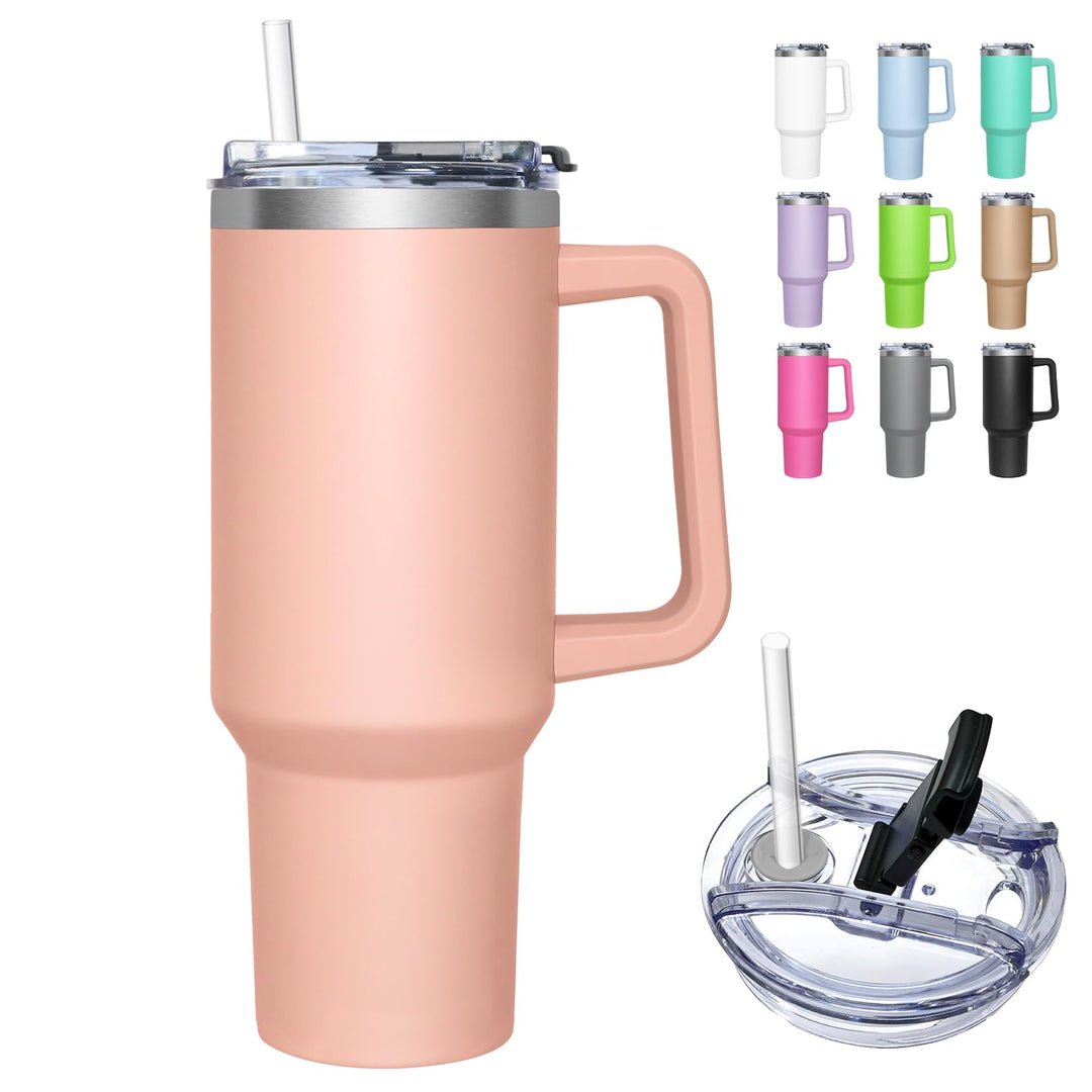 HNCY Thermobecher mit 2-in-1-Deckel 1180ML, Kaffeebecher to go Thermo, Trinkbecher mit Deckel und St