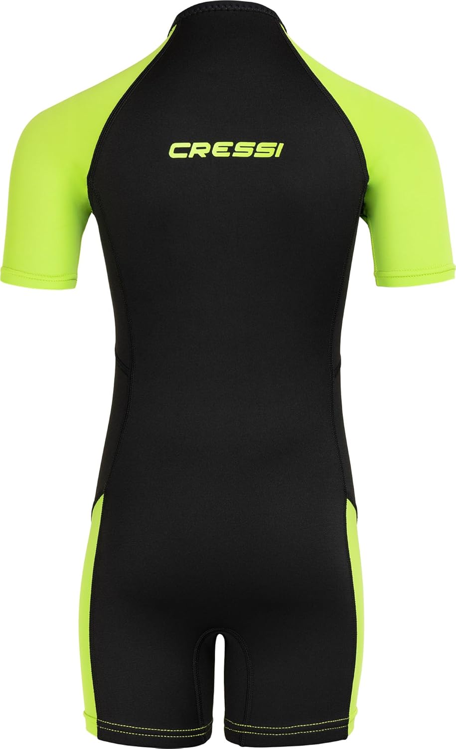 Cressi Little Shark Jr Shorty 2mm Neoprenanzug für Kinder Schwarz/Lime 11/12 Jahre Kurzarm, Schwarz/