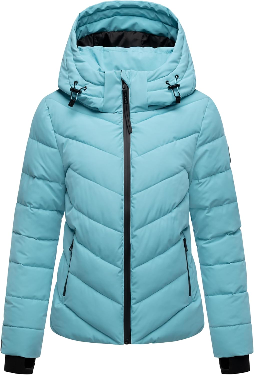 MARIKOO Damen Winterjacke warme Steppjacke mit abnehmbarer Kapuze Samuiaa XVI XS-3XL XS Sky Blue, XS