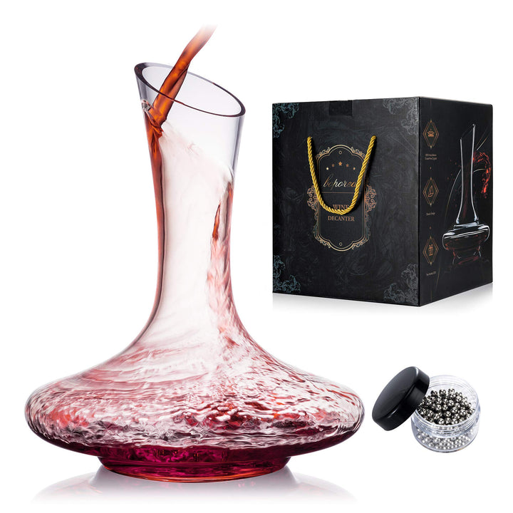 Weinkaraffe Set, Weinbelüfter,100% Mundgeblasenes bleifreies Kristallglas mit Reinigungsperlen,Weind