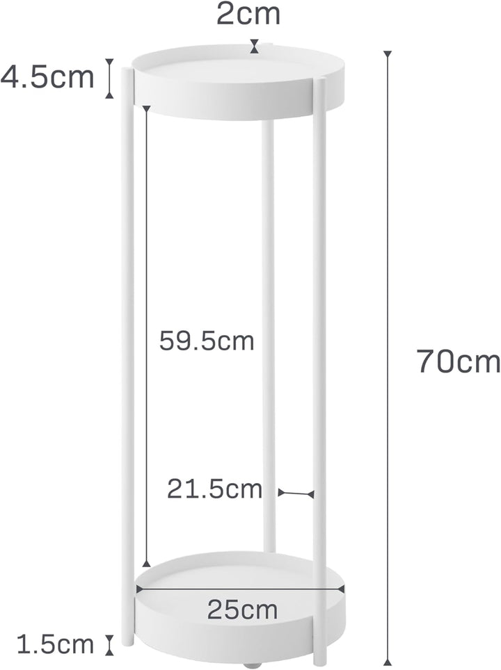 YAMAZAKI 4367 TOWER 2Tiered Plant Stand with Caster, black, Steel / Polypropylene / Nylon, 25 x 26.5