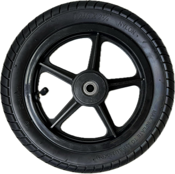 12 Zoll Rollstuhl-Hinterrad, Komplettrad, Ersatzrad, Robuster 12 1/2 x 2 1/4 Zoll Fahrradreifen Viel