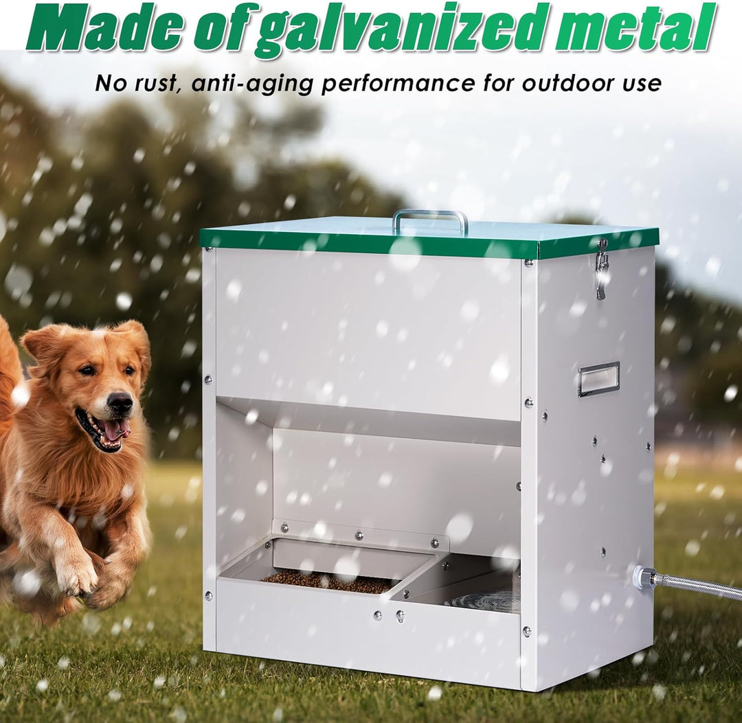 Automatischer Futterspender für Hunde, 2-in-1-Hundefuttermittel 45L Wassernapfspender für Hunde Gros