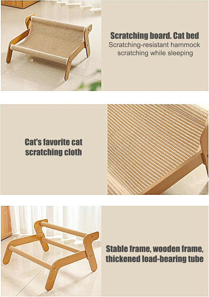 Sisal Kratzstuhl für Katzen – Outdoor & Indoor Katzen-Lounge-Stuhl, 2-in-1 & Bett | Stabiles, hausti