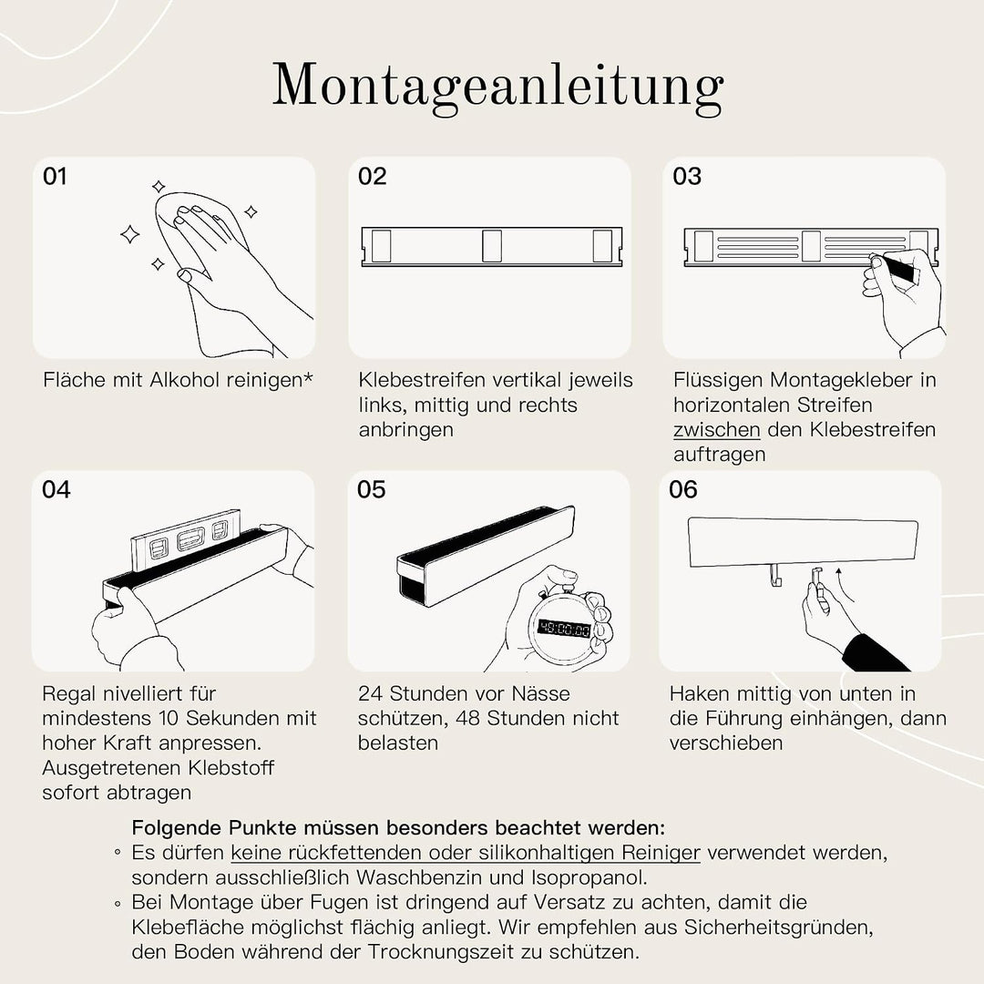 Designfabrik Hamburg Duschablage ohne Bohren | Badezimmer Regal | Badregal | Duschregal ohne Bohren