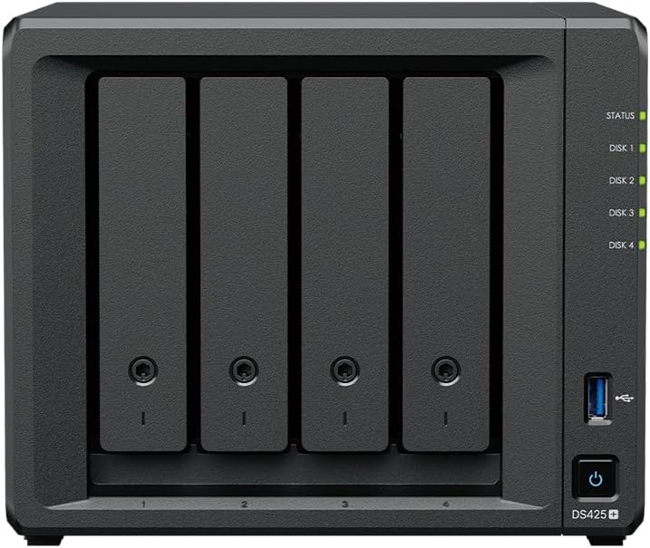 Synology DS425+ 24TB Bundle Bestpreis Festplatten (4X 4TB) 4 Bay Desktop NAS; mit einem Intel Celero