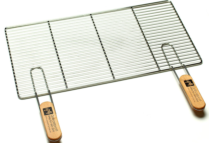 Grillrostprofi Edelstahl-Grillrost mit abnehmbaren Handgriffen 58 x 30 cm