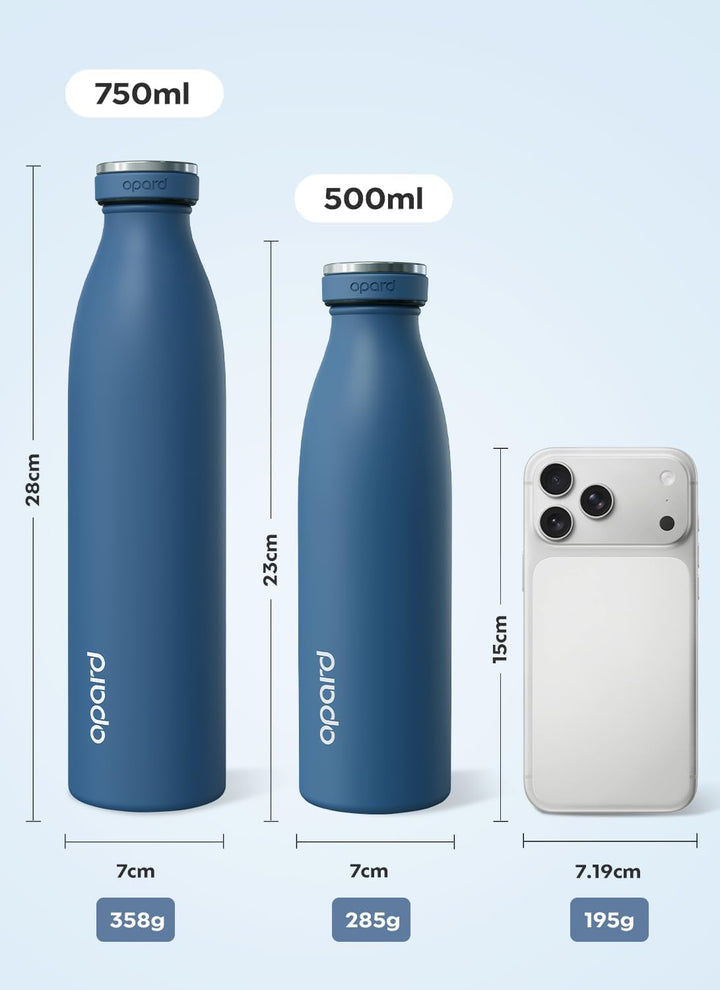 Opard Grip Thermosflasche 750ml, 36h Kalt & 12h Heiss Trinkflasche Edelstahl, Trinkflasche Kohlensäu