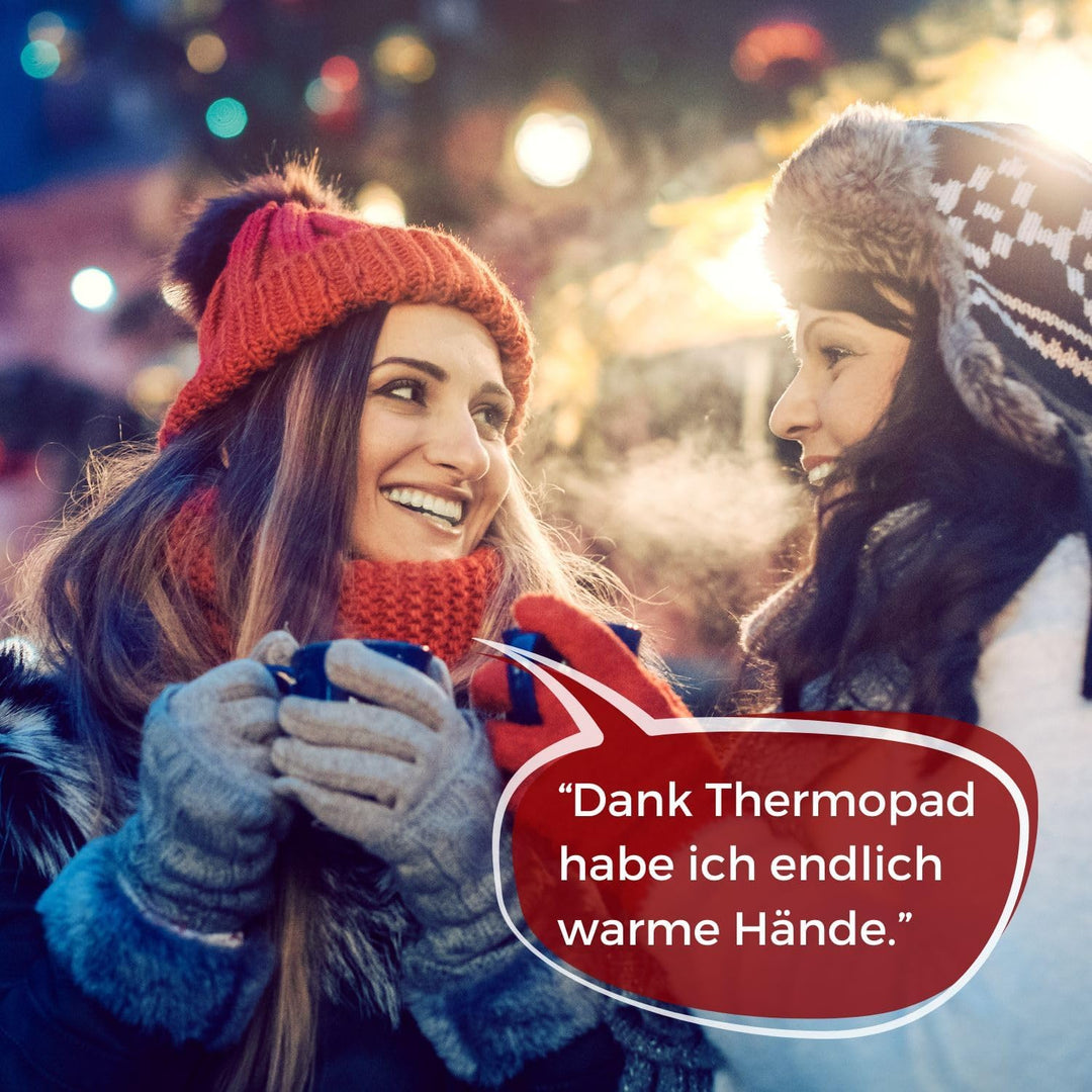 THERMOPAD Handwärmer – DAS ORIGINAL: 20 Paar Wärmepads für 12 Stunden Wärme I 50% weniger Plastik I