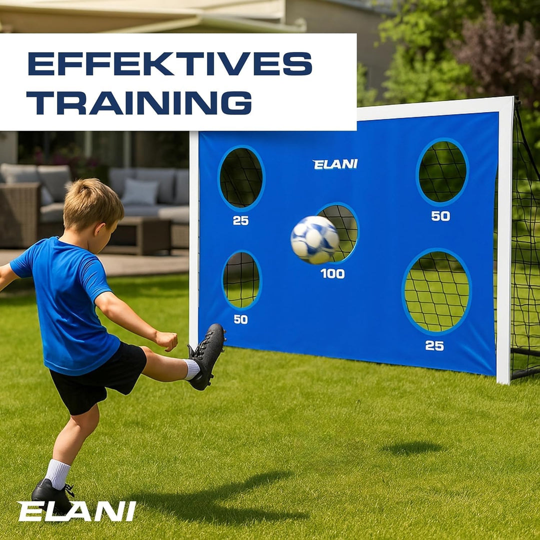 ELANI Fussballtor - wetterfest, sicher & rostfrei - 240x150cm - überall mitnehmbar & einfach aufzuba