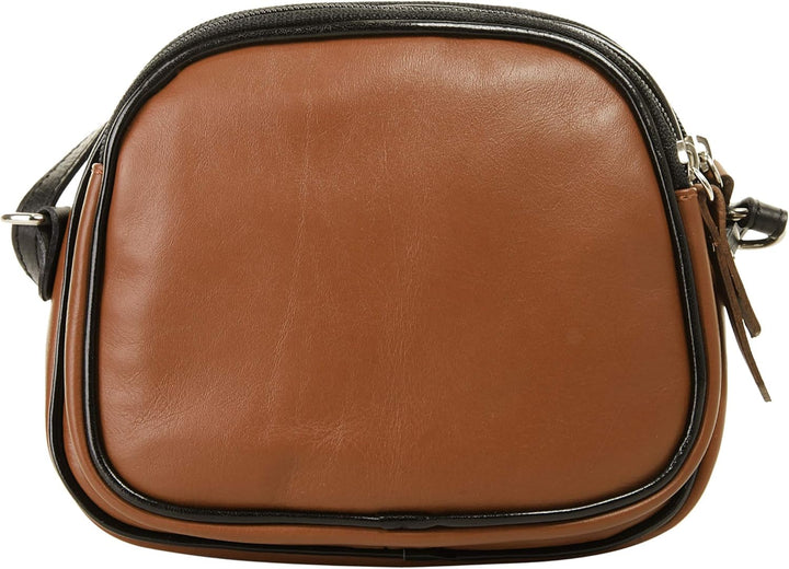 Umhängetasche Echt Leder Damen Made in Italy | kleine Abendtasche | elegante Partytasche mit 3 Fäche