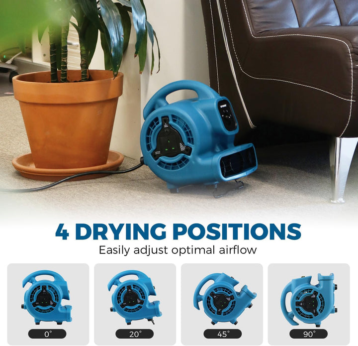 XPower P-80A Mighty Centrifugal Air Mover, Carpet Dryer, Floor Fan, Blower, Stackable, Daisy Chain,