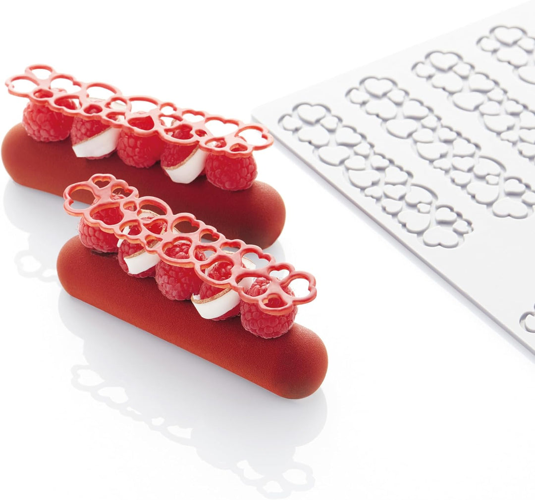 Silikonform für Dekorationen Hearts 3 Eclair Herzen PR009 Pavoni