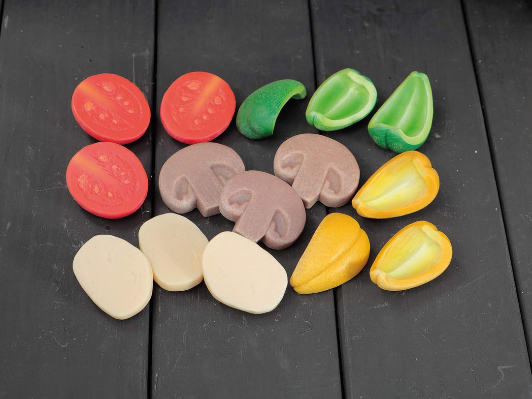 Pizza-Belag – sensorische Spielsteine