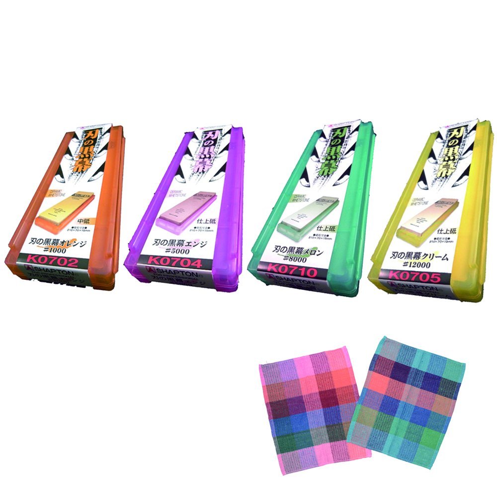 SHAPTON Ha No Kuromaku Ceramic Whetstone (F-set) Medium Grit (#1000) + Fine Grit (#5000) + Fine Grit