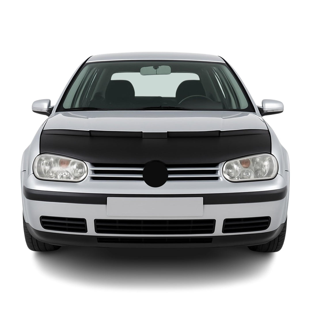 OMAC Haubenbra Steinschlagschutz Bonnet Bra kompatibel mit VW Golf 1997-2003 Schwarz Halb Schwarz Go