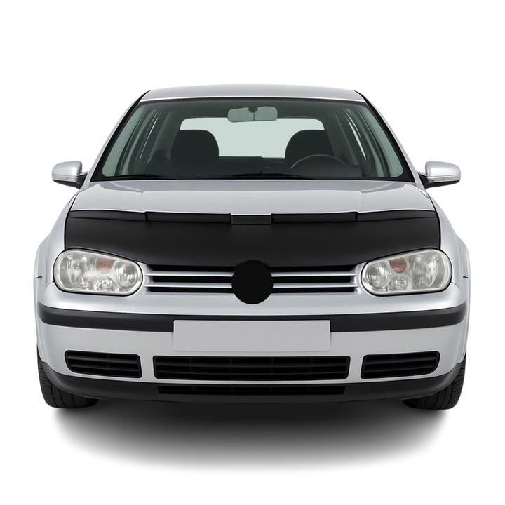 OMAC Haubenbra Steinschlagschutz Bonnet Bra kompatibel mit VW Golf 1997-2003 Schwarz Halb Schwarz Go