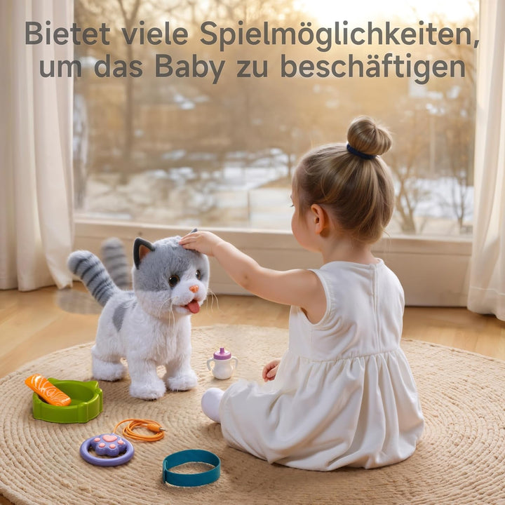 OR OR TU Katze Spielzeug Kinder Plüsch Kätzchen Elektronische Haustiere mit Ferngesteuerter, Interak