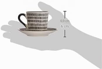 H&h set 6 tazze caff in stoneware vhera con piatto cc90 Modern, Modern