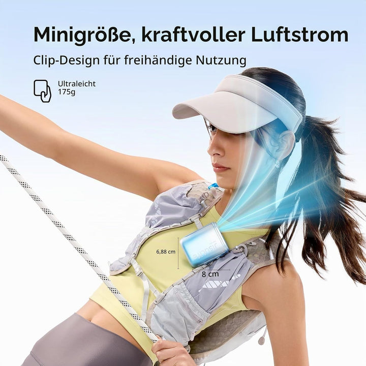 JISULIFE Nackenventilator, 100 Geschwindigkeiten, Mini-Tragbarer Hüftventilator, 16 Stunden, 4500 mA