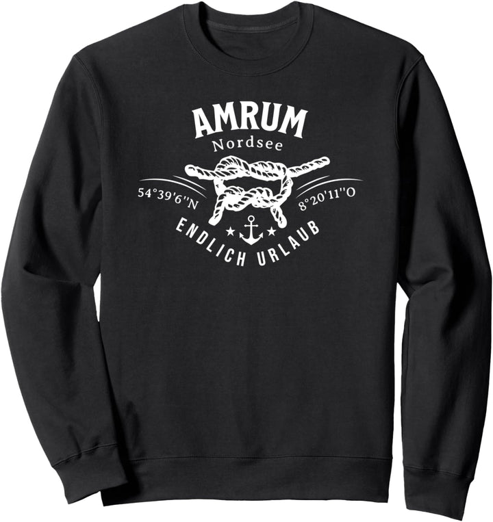 Amrum Endlich Urlaub auf Nordsee Insel mit Koordinaten Sweatshirt