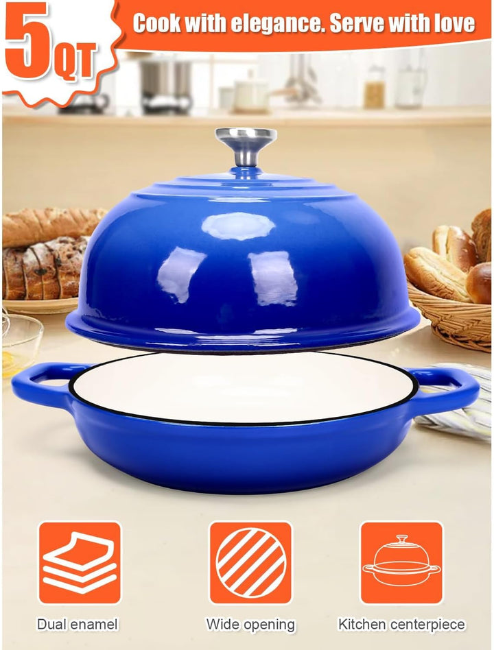 GFTIME Gusseisen Topf Brot Backen, Schmortopf Gusseisen Topf mit Deckel, Dutch Oven Brotbacktopf mit