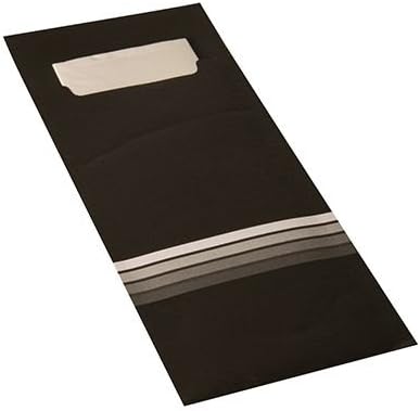 520 Bestecktaschen 20 cm x 8,5 cm schwarz/weiss "Stripes" inkl. farbiger Serviette 33 x 33 cm 2-lag.