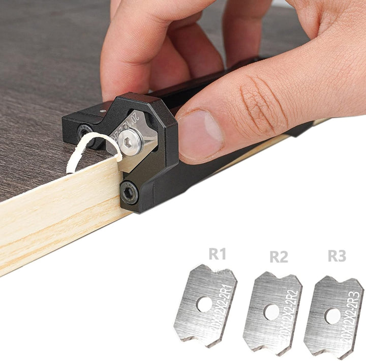 Holzbearbeitungs-Kantenschneider mit 3 Klingen, Aluminium-Banding, Bogentrimmen, Manuelles Hobelmess
