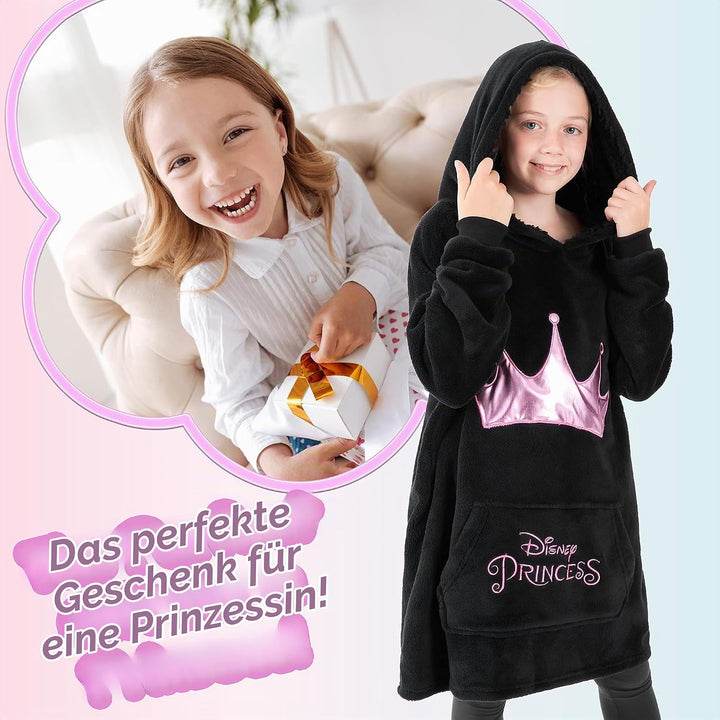 Disney Stitch Kapuzenpullover Mädchen, Übergrosse Hoodie Decke Kinder mit Sherpa-Kapuze und Kängurut