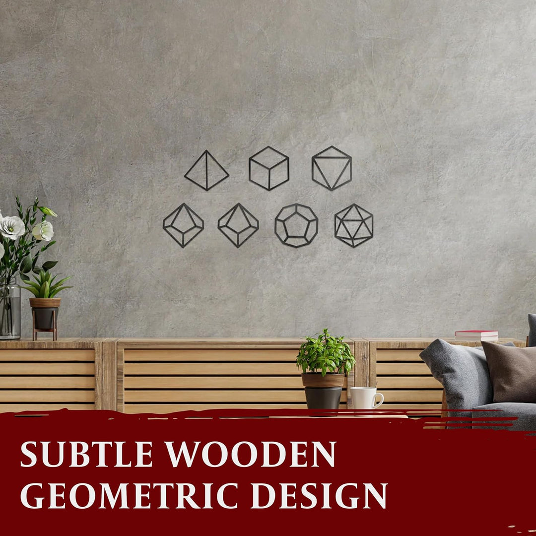 DND Zubehör - 7 Teile Wandobjekt aus Holz - Dungeons & Dragons Deutsch Artwork/Grafik Wandschmuck/D&