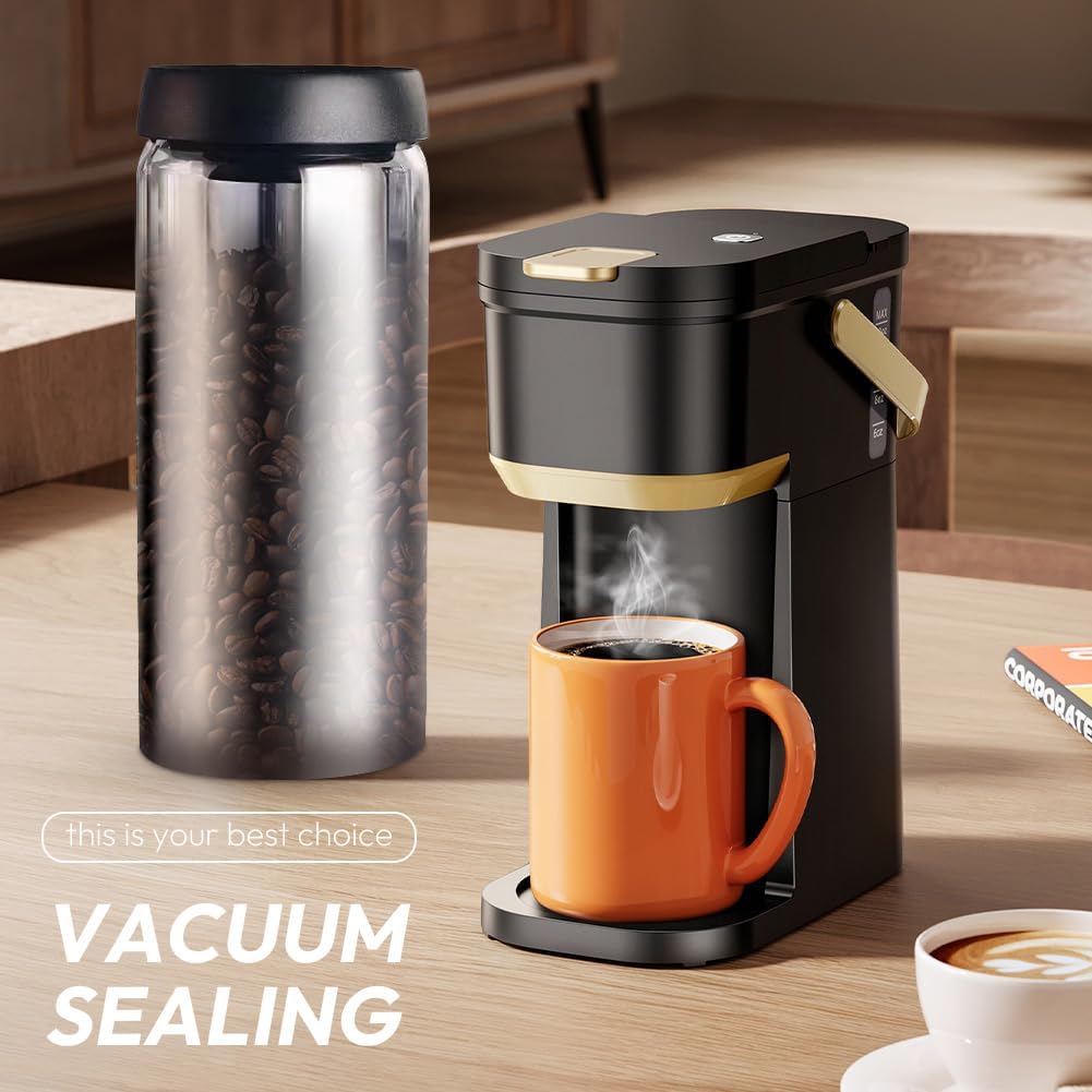 VOHESEA Kaffeedose mit Vakuumdeckel, 1800ml Kaffeedose Luftdicht, Kaffeebohnen Aufbewahrung, Vakuum