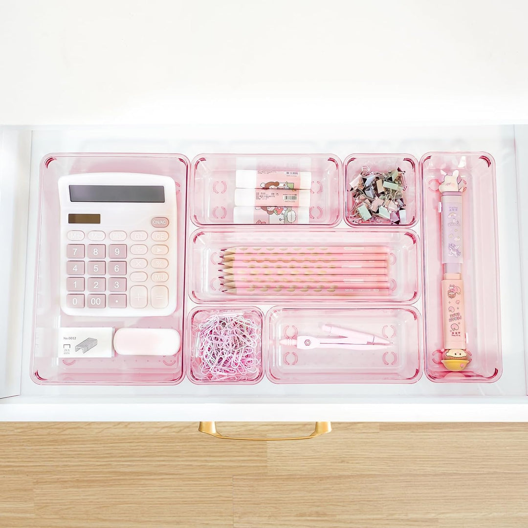 Schubladen Organizer, 25 Stück in 4 Grössen, Kunststoff, Schminktisch und Make-up Organizer, Ordnung