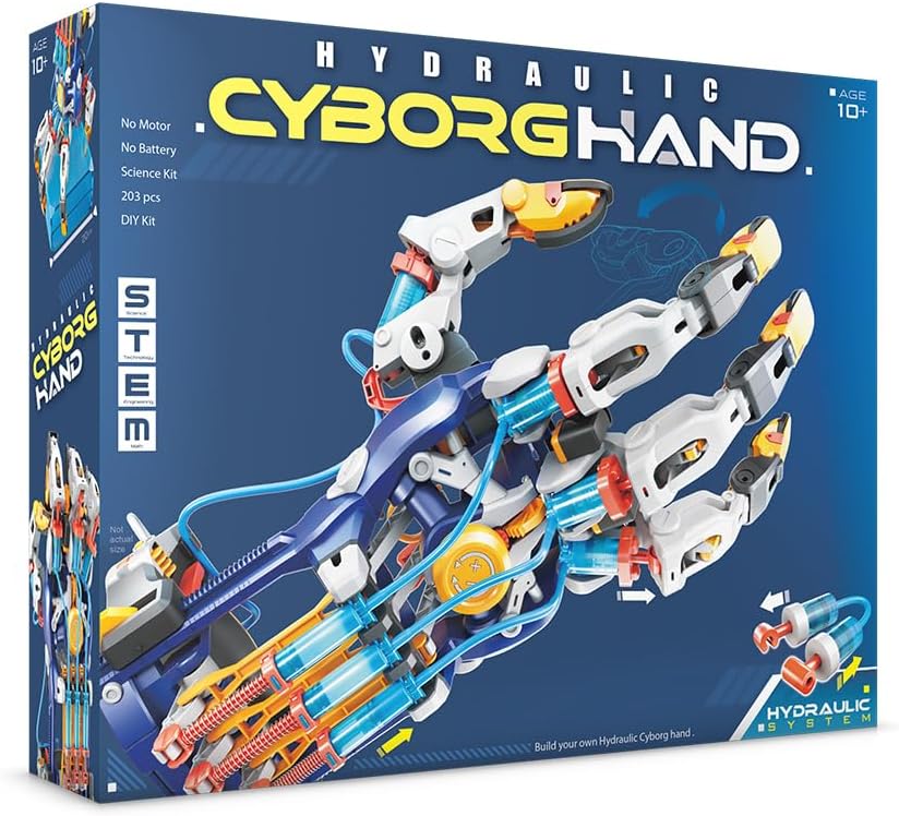 CONSTRUCT & CREATE 79252 Hydraulische Cyborg-Hand Bausatz – Batterieloses STEM-Wissenschafts-Spielze