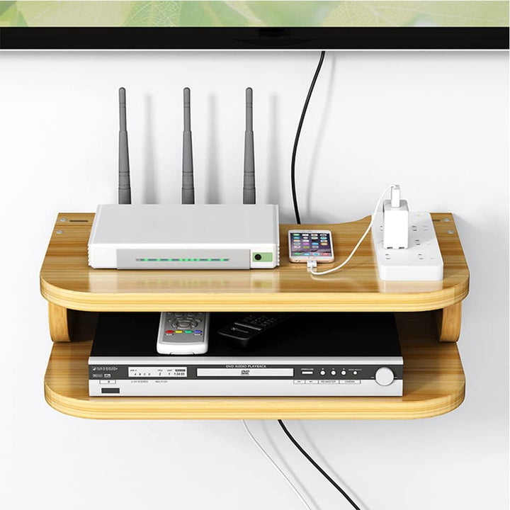 Hggzeg WiFi Router Aufbewahrungsbox Schwebende Regale TV Set-Top-Rack, Wandmontage mehrschichtige Ka