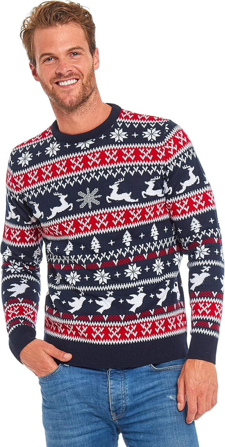 U LOOK UGLY TODAY Hässlicher Weihnachtspullover Damen Unisex lustig Chunky Fair Isle Gestrickter Fes