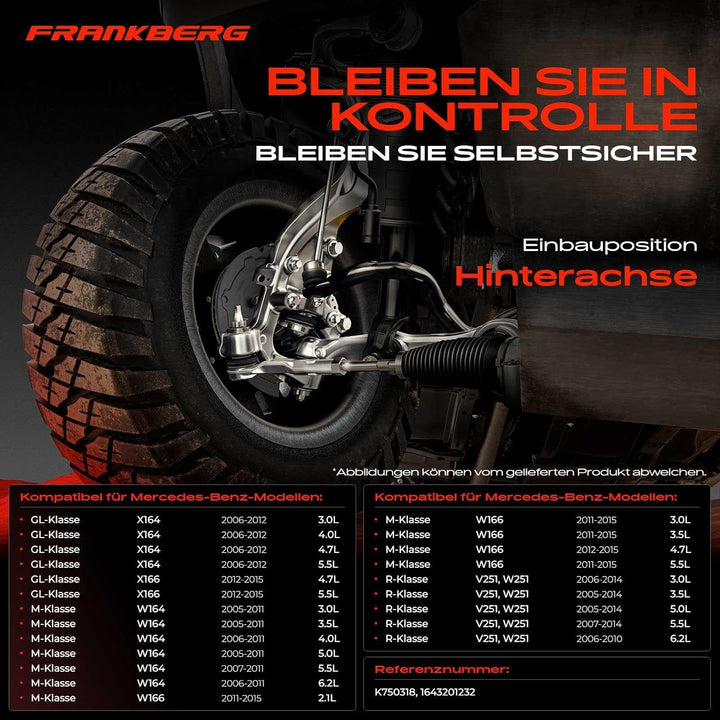 Frankberg 2x Koppelstange Stabilisator Stange Hinten Kompatibel mit GL-Klasse X164 3.0L-5.5L 2006-20